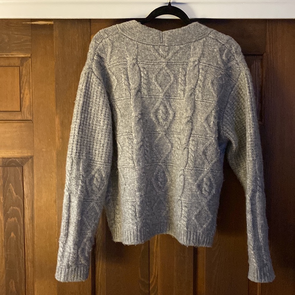 Z SUPPLY Women's Ryleigh Cable Knit Cardigan grey marled medium - Picture 3 of 3